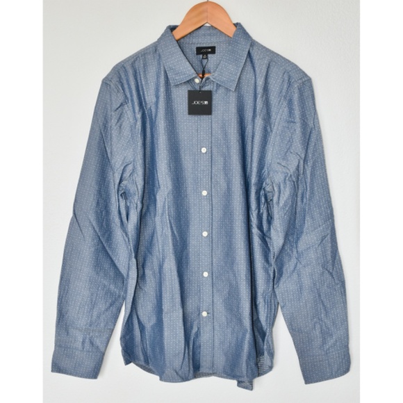 JOE'S JEANS MEN NWT PINDOT CHAMBRAY L/S REGULAR FIT LIGHT INDIGO SHIRT. SIZE XL - Picture 3 of 7